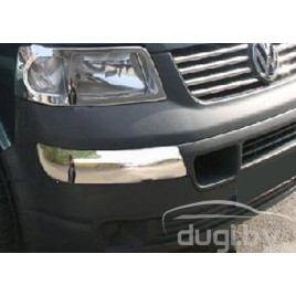 Хром накладки на передний бампер (Брови) Omsa для Volkswagen Caravelle T5 